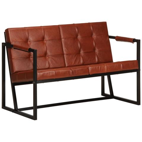 Lusso Casadino -  Divano A 2 Posti Marrone In Vera Pelle Di Capra - Foto 2