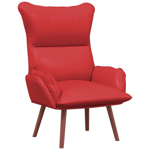 Poltrona Rilassante Rossa in Pelle Sintetica - Foto 1
