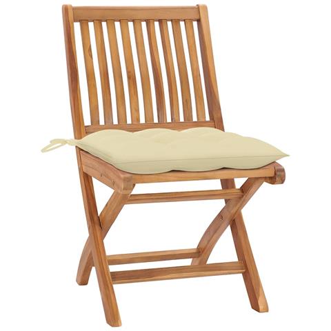 Lusso Casadino -  Sedie Da Giardino Pieghevoli Con Cuscini 8 Pz Massello Di Teak - Foto 1