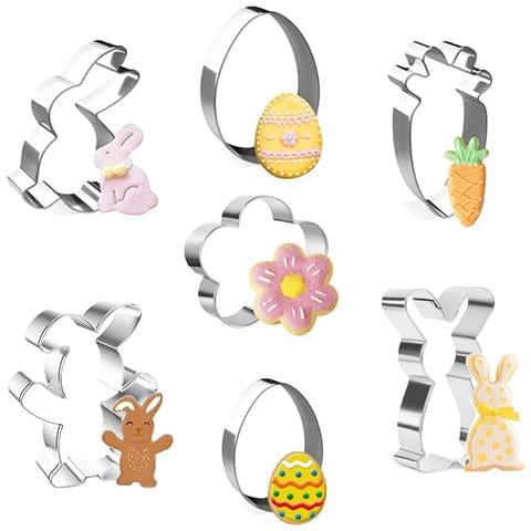 Set Di Formine Per Biscotti Pasquali, 7 Pezzi, Acciaio Inossidabile, Pasqua - Foto 1