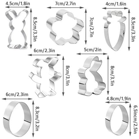 Set Di Formine Per Biscotti Pasquali, 7 Pezzi, Acciaio Inossidabile, Pasqua - Foto 5