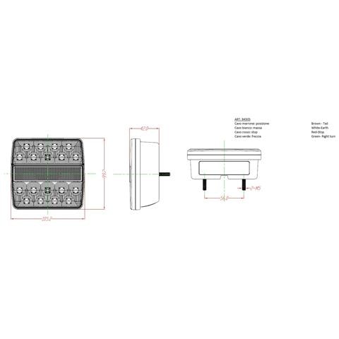 Fanale Posteriore Dx A Led 12v Dimensioni 105,2x42x99,2mm - Foto 2