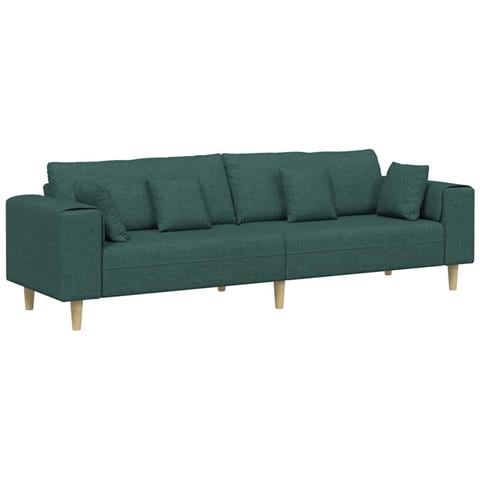 Divano in tessuto con cuscino Verde Scuro 208 cm Tessuto - Foto 1
