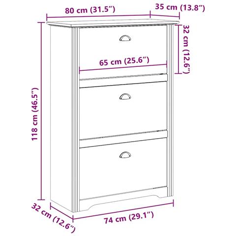 Scarpiera BODO Bianca 80x35x118 cm - Foto 9