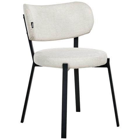 Set Di 2 Sedie Da Pranzo Bronte Tessuto Beige Chiaro - Foto 8