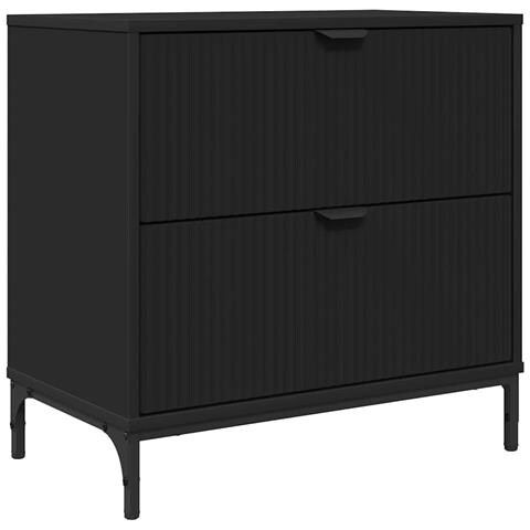 Comodino con cassetto Nero 63.5 x 36 x 61 cm Legno multistrato - Foto 1