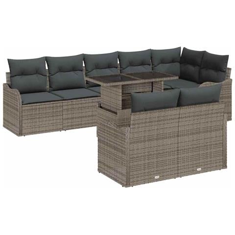 Set Divano da Giardino 9 pcs Grigio 100 x 55 x 73 cm - Foto 1