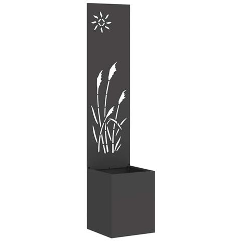 Vaso da Giardino con Pannello Decorativo Nero 32 x 140 cm - Foto 1