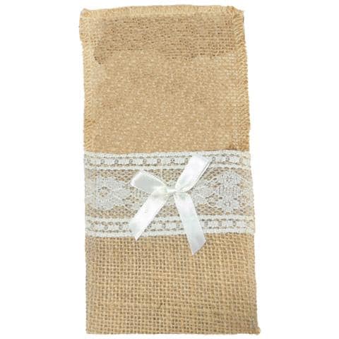 Set Da 10 Portaposate In Iuta - Decorazioni Natalizie Rustiche Ed Eleganti - Foto 3