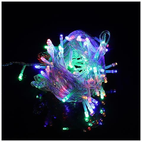 Catena Luminosa Led 10m 100 Led Con Connettore Finale, 8 Modalità, Spina Eu - Illuminazione Decorativa Colorata - Foto 2