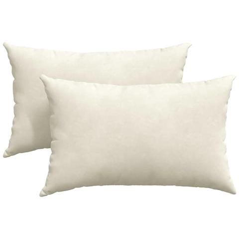 Cuscini da Divano 2 pcs Crema 50 x 30 cm Tessuto in Cords - Foto 1