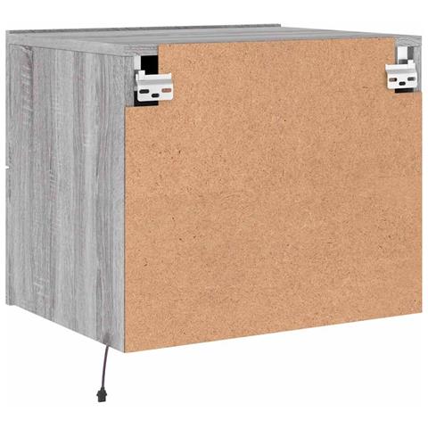 Comodino a Parete con luci LED Grigio Sonoma - Foto 9