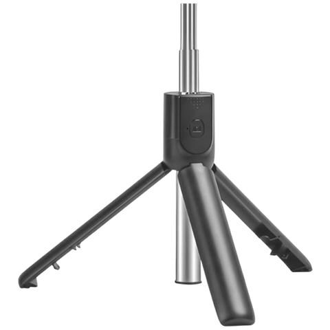 Asta Selfie Telescopica Da 67 Cm Con Treppiede E Telecomando Bluetooth, Nero - Foto 4