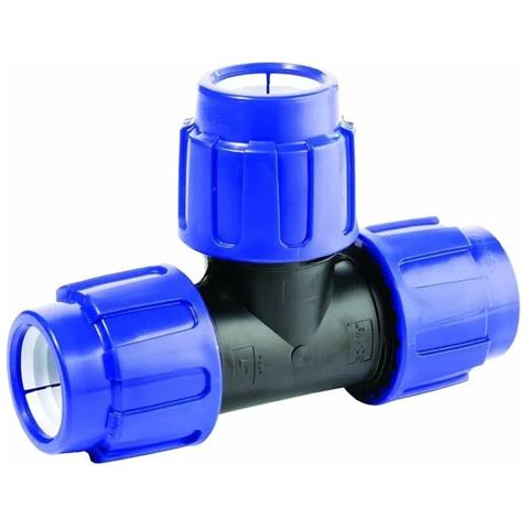 Raccordo A T Per Tubo Pe 20x25x20 Mm  Giunto A Compressione Per Acqua Potabile - Foto 1