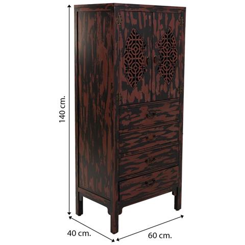 Armadio In Legno Rosso 60x40x140h - Foto 7