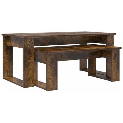 Set di Tavolini da Caffè 2 pcs Rovere fumé Legno multistrato - Foto 1