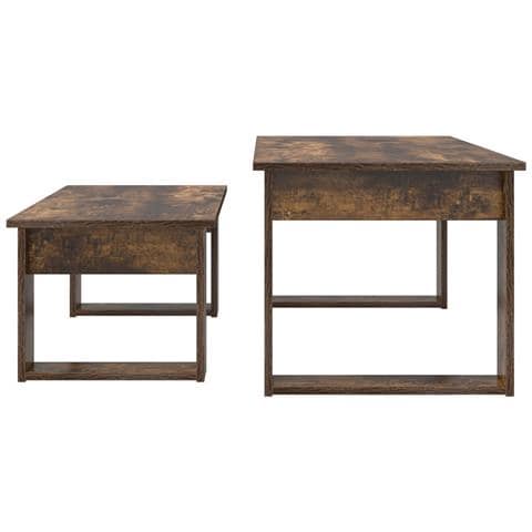 Set di Tavolini da Caffè 2 pcs Rovere fumé Legno multistrato - Foto 9
