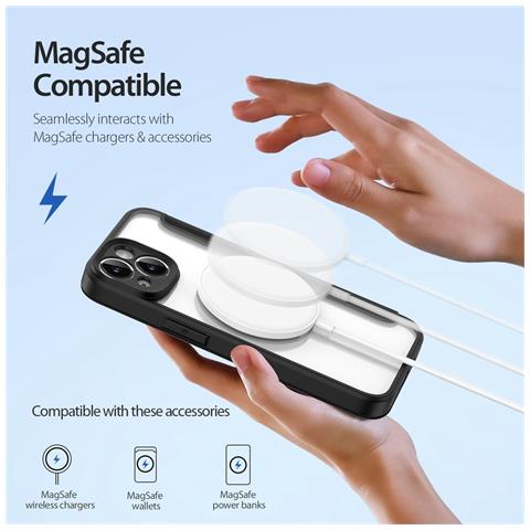 Cover con Tapa per iPhone 14 - Pelle /PU, Nero, MagSafe - Foto 2