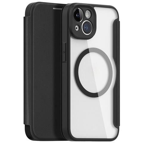 Cover con Tapa per iPhone 14 - Pelle /PU, Nero, MagSafe - Foto 1