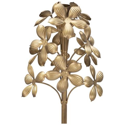 Portacandele Flowy Piantana Alta In Ferro Dorato — Ø 17 X H 118 Cm - Foto 2