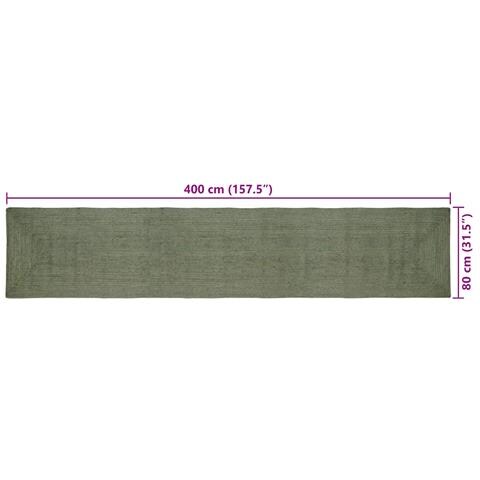 Tappeti per area Rettangolare Verde Oliva 80 x 400 cm Juta - Foto 6