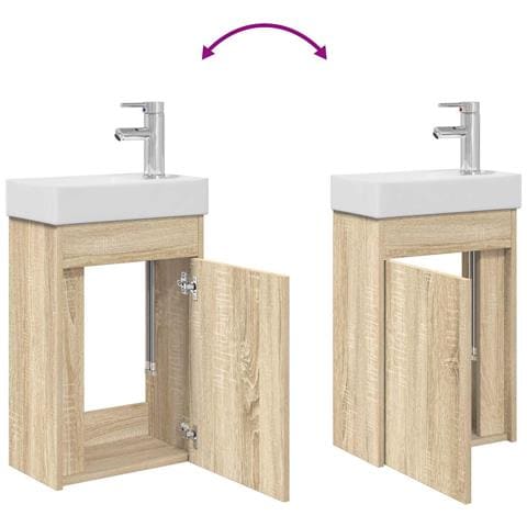 Mobile bagno con rubinetto Rovere Sonoma 40,5 x 22,5 x 62 cm - Foto 9