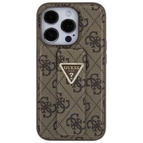 Guess Grip Stand 4g Triangle Strass Cover Per Iphone 15 - Marrone - Foto 1