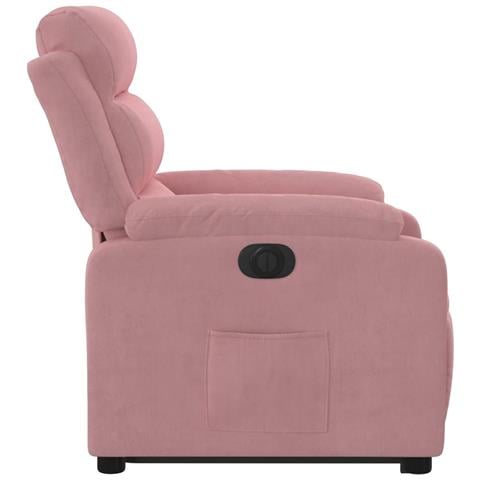 Poltrona Alzapersona Reclinabile Elettrica Rosa in Velluto - Foto 9