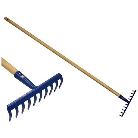 Rastrello Con Denti Curvi, Dimensione Cm. 133, Denti Lunghi Cm. 7,8 E Manico In Legno Da Cm. 100. - Foto 1