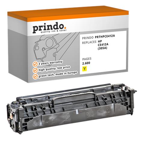 Toner Giallo Prthpce412a ~2600 Pagine Alternativa Per Hp Ce412a (305a)  - Foto 1