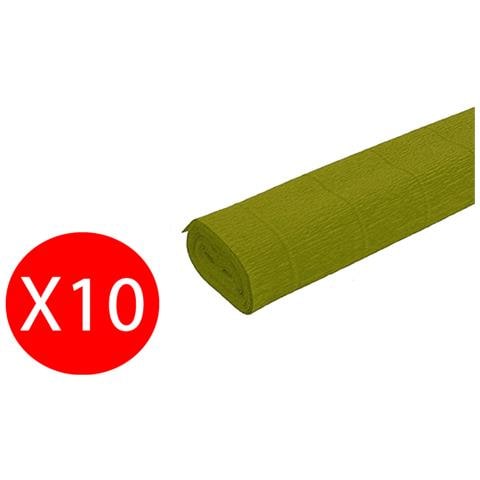 Carta Crespa Decorativa Verde Oliva 60g / mq 50x250cm 10 Rotoli - Foto 1