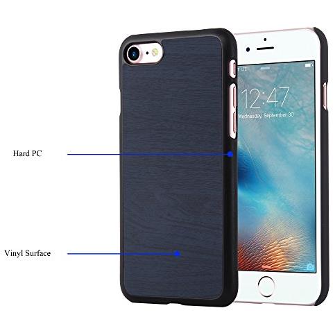 Custodia Compatibile Con Apple Iphone 7 / 7s / 8 / Se 2020 In Woody Azzurro - Hard Case Coperchio Di Protezione In Look Legno Contro I Graffi E Gli Urti - Foto 2