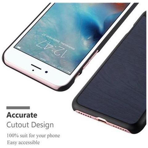 Custodia Compatibile Con Apple Iphone 7 / 7s / 8 / Se 2020 In Woody Azzurro - Hard Case Coperchio Di Protezione In Look Legno Contro I Graffi E Gli Urti - Foto 10