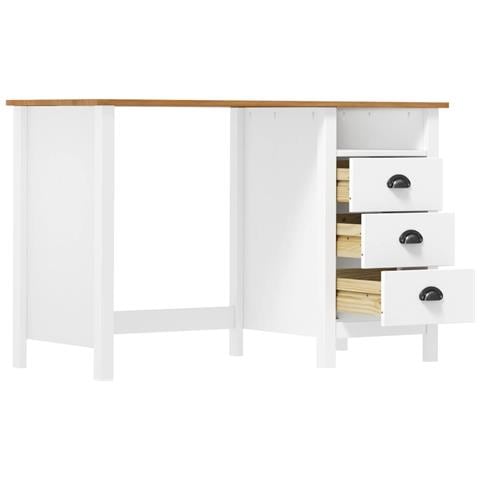 Scrivania Hill con 3 Cassetti 120x50x74 cm Massello di Pino - Foto 2