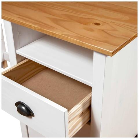 Scrivania Hill con 3 Cassetti 120x50x74 cm Massello di Pino - Foto 6