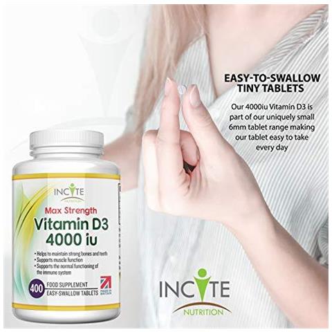 La Vitamina D 4000iu - 400 Premium Vitamina D3 Easy-rondine Micro Compresse - Uno Al Giorno Ad Alta Resistenza Colecalciferolo Vit D3 - Supplemento Vegetariano - Made In Uk Da - Foto 4