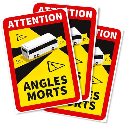 Adesivi Angoli Morti Per Autobus Obbligatori In Francia, 17 X 25 Cm, 3 Pezzi - Foto 1