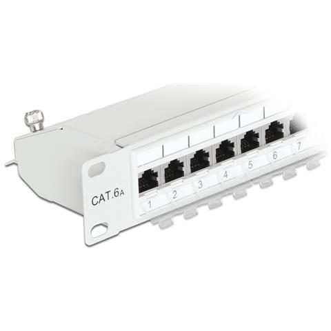 43319, Grigio, Metallo, 19" 1U, RJ45, Cat. 6A, ISO / IEC 11801 2.2, EN 50173-1:2011, EN 60603-7-51, Cat. 6A of ANSI / TIA 568-C. 2, TIA-568A / B - Foto 1
