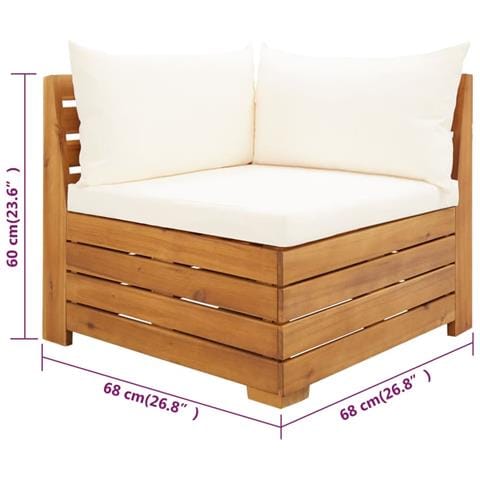 Set Divani da Giardino 2 pz con Cuscini in Massello di Acacia - Foto 2