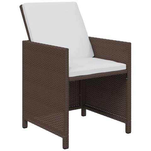 Set Da Pranzo Per Giardino 19 Pz Con Cuscini Polyrattan Marrone - Foto 2
