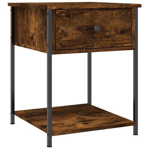 Comodino Rovere Fumo 44x45x58 Cm In Legno Multistrato - Foto 1