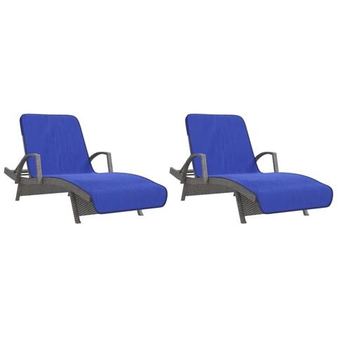 Asciugamani Da Spiaggia 2pz Blu Reale 75x200 Cm Tessuto 400 Gsm - Foto 2