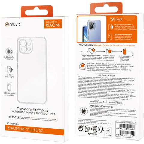 Cover Per Xiaomi 11 Lite 5g Ne / 11 Lite 5g Recycletek Flessibile, Trasparente - Foto 4