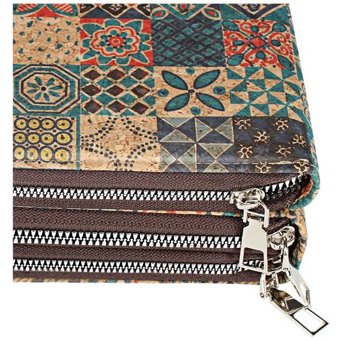 Borsello Sughero, Collezione Corkmosaic Tre Chiusure A Zip - Foto 5