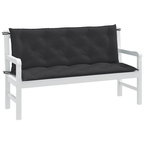 Cuscini Panca Giardino 2pz Antracite Mélange 150x50x7cm Tessuto - Foto 1