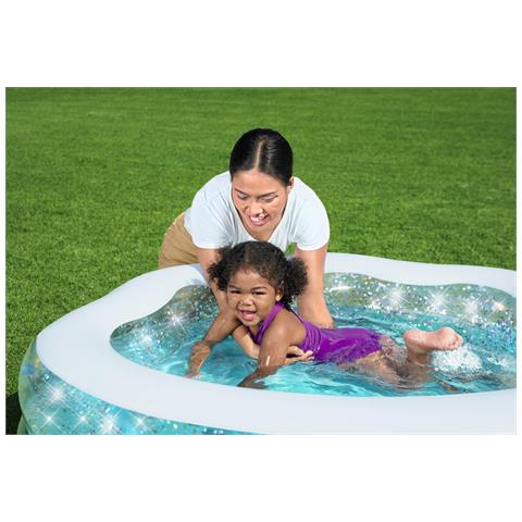 Piscina Gonfiabile Conchiglia 2 Anelli Con Glitter 52489 - Foto 2