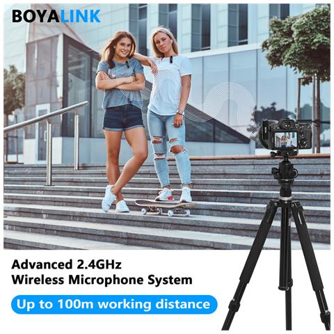 Sistema Microfono Wireless Boyalink Omnidirezionale A Doppio Canale Con Custodia Di Ricarica Usb-c /lightning / 3,5mm - Foto 2