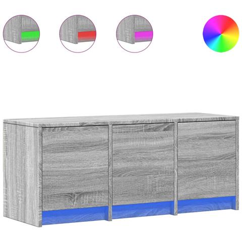 Mobile Porta Tv Con Led Grigio Sonoma 97x34x40 Cm In Truciolato - Foto 2