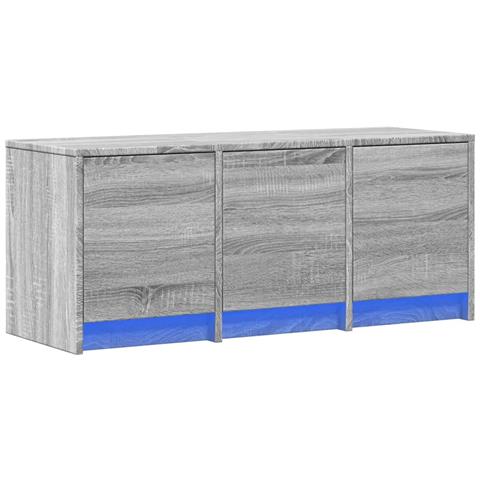 Mobile Porta Tv Con Led Grigio Sonoma 97x34x40 Cm In Truciolato - Foto 3