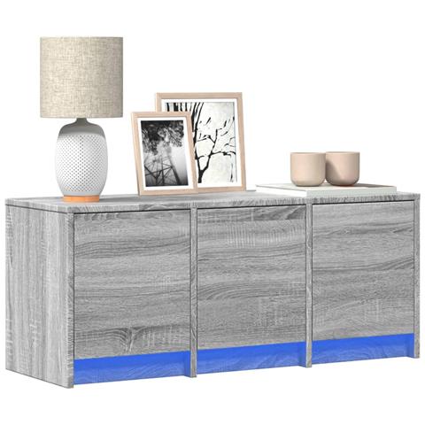 Mobile Porta Tv Con Led Grigio Sonoma 97x34x40 Cm In Truciolato - Foto 1